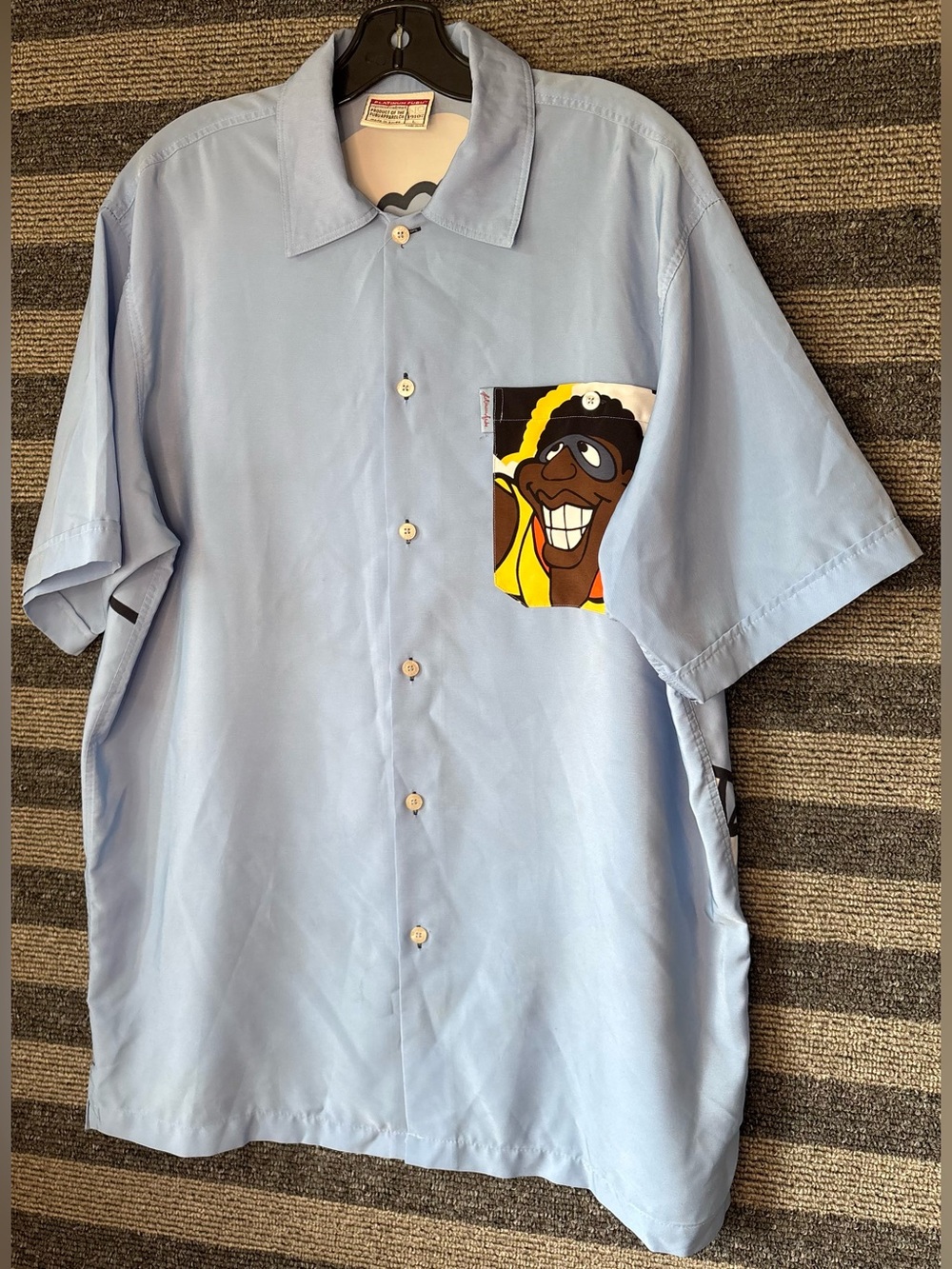 Vtg 90’s Platinum Fubu Brown Hornet Fat Albert Short Sleeve Button Up Shirt L/XL